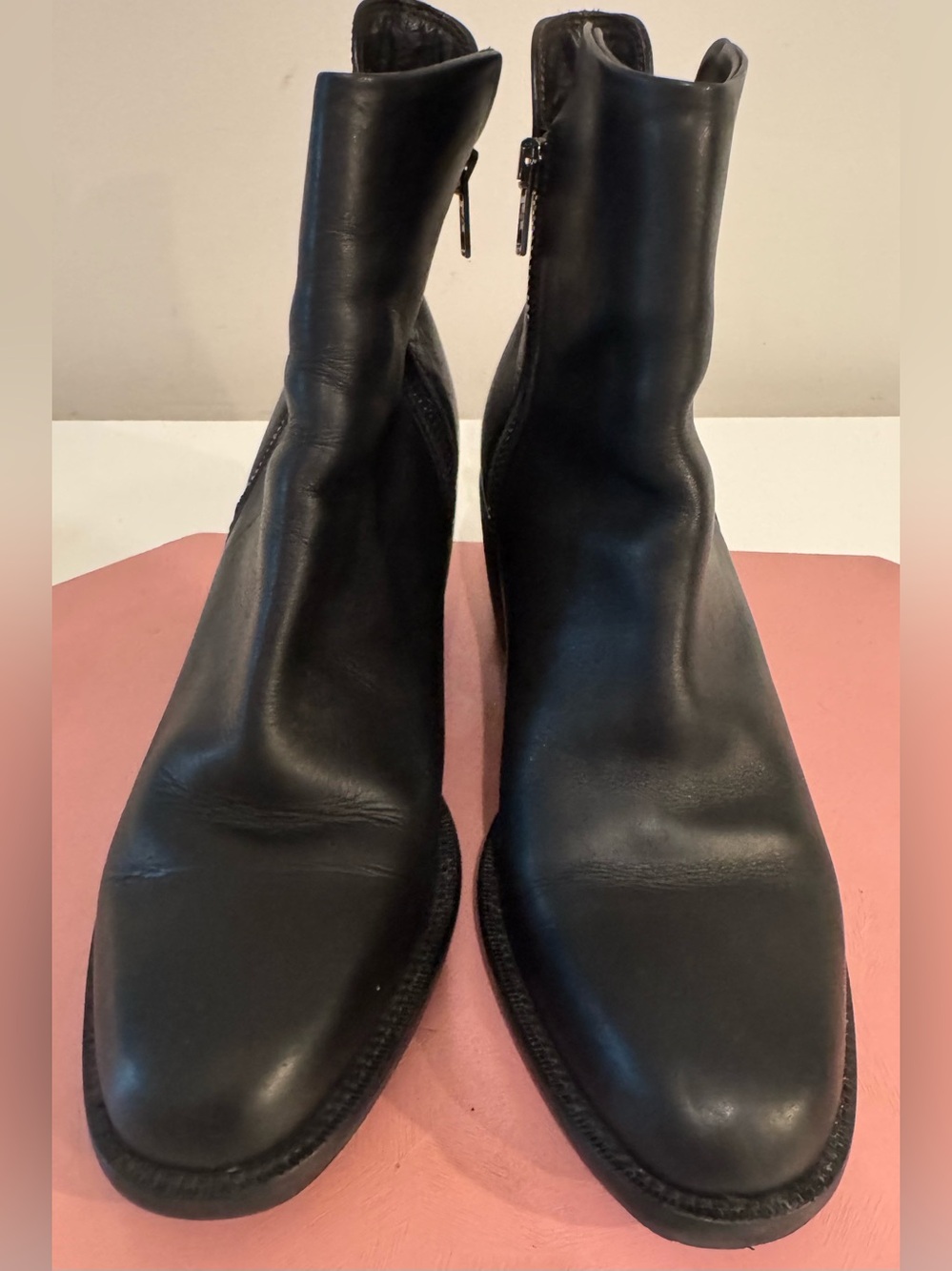 Alba Black Leather Ankle Boots size 38 or 7.5 US made in Italy 🇮🇹